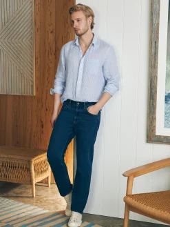Faherty Brand Organic Cotton Slim Straight Denim (32" Inseam) -^ Pants