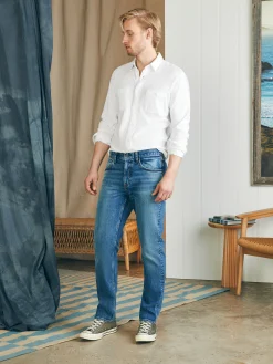 Faherty Brand Organic Cotton Slim Straight Denim (32" Inseam) -^ Pants