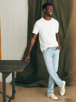 Faherty Brand Organic Cotton Slim Straight Denim (32" Inseam) -^ Pants