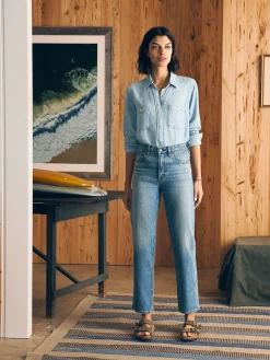 Faherty Brand Organic Cotton Slim Straight Denim -^Women Pants|Jeans