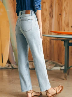 Faherty Brand Organic Cotton Slim Straight Denim -^Women Pants|Jeans