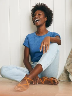 Faherty Brand Organic Cotton Slim Straight Ankle Denim -^Women Pants|Jeans