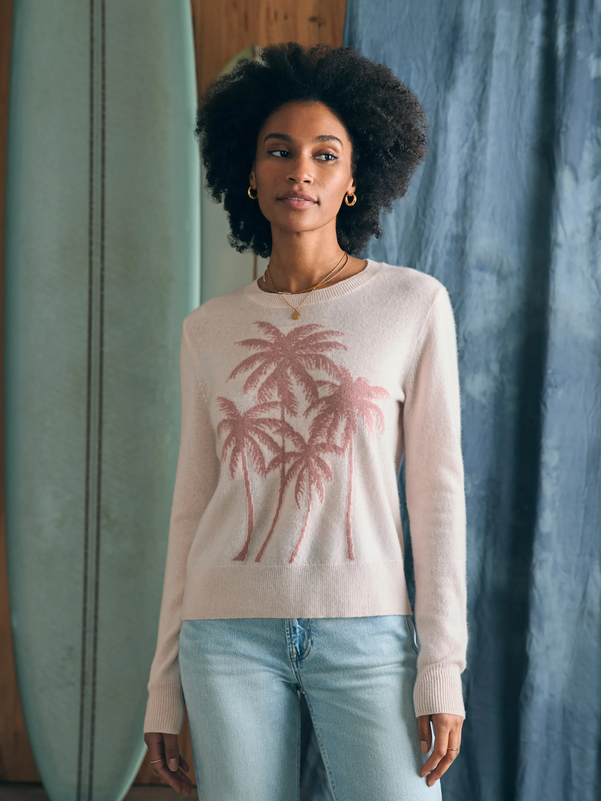 Faherty Brand Palm Coast Cashmere Crew -^Women Sweaters