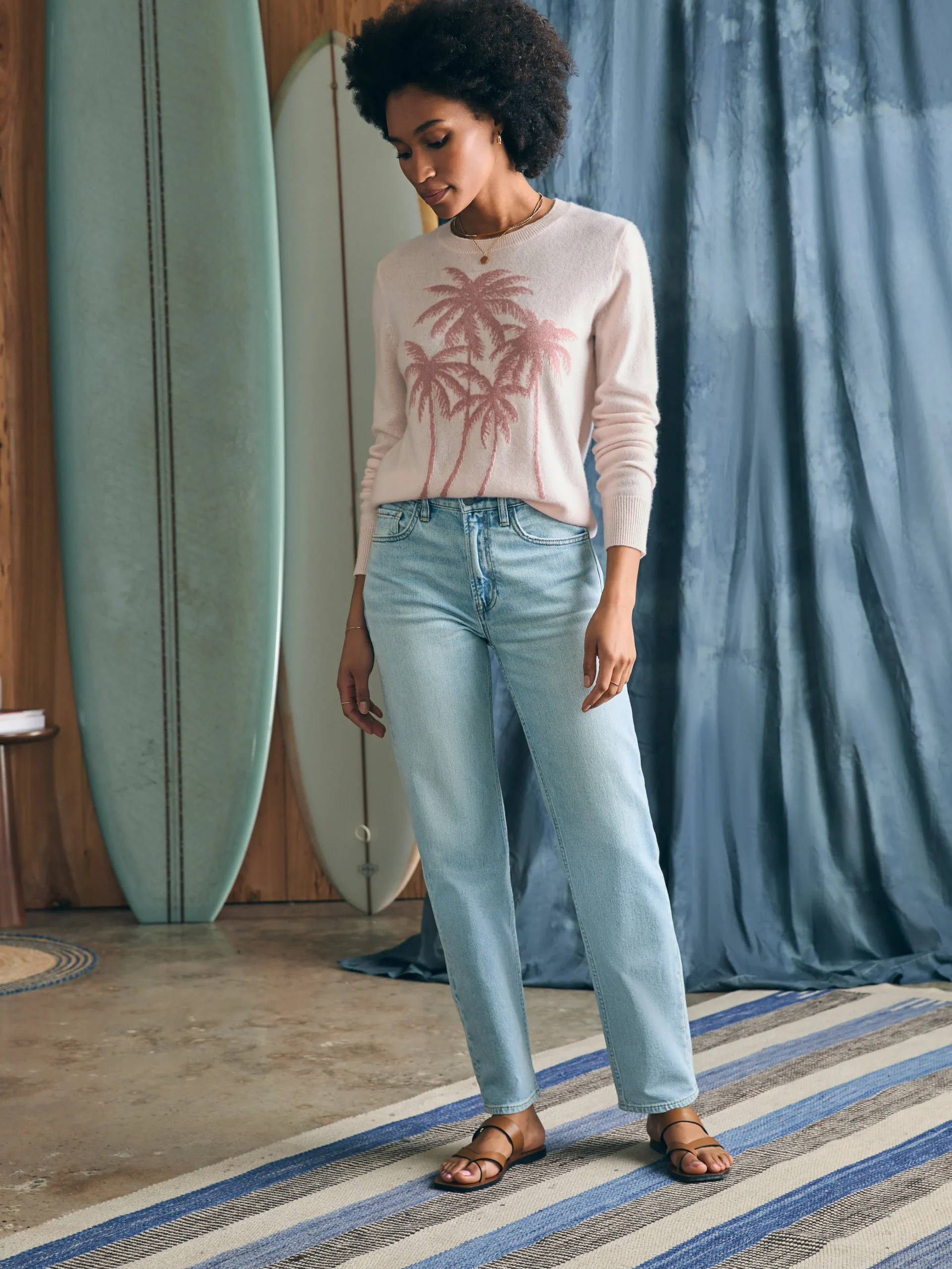Faherty Brand Palm Coast Cashmere Crew -^Women Sweaters