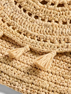Faherty Brand Raffia Tassel Clutch -^Women Swim|Bags