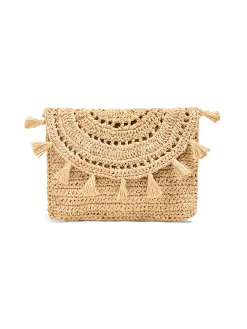 Faherty Brand Raffia Tassel Clutch -^Women Swim|Bags
