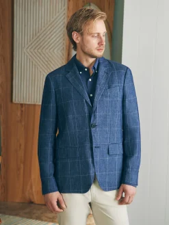 Faherty Brand Reserve Linen Windowpane Blazer -^ Blazers