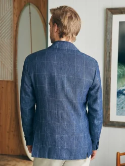 Faherty Brand Reserve Linen Windowpane Blazer -^ Blazers