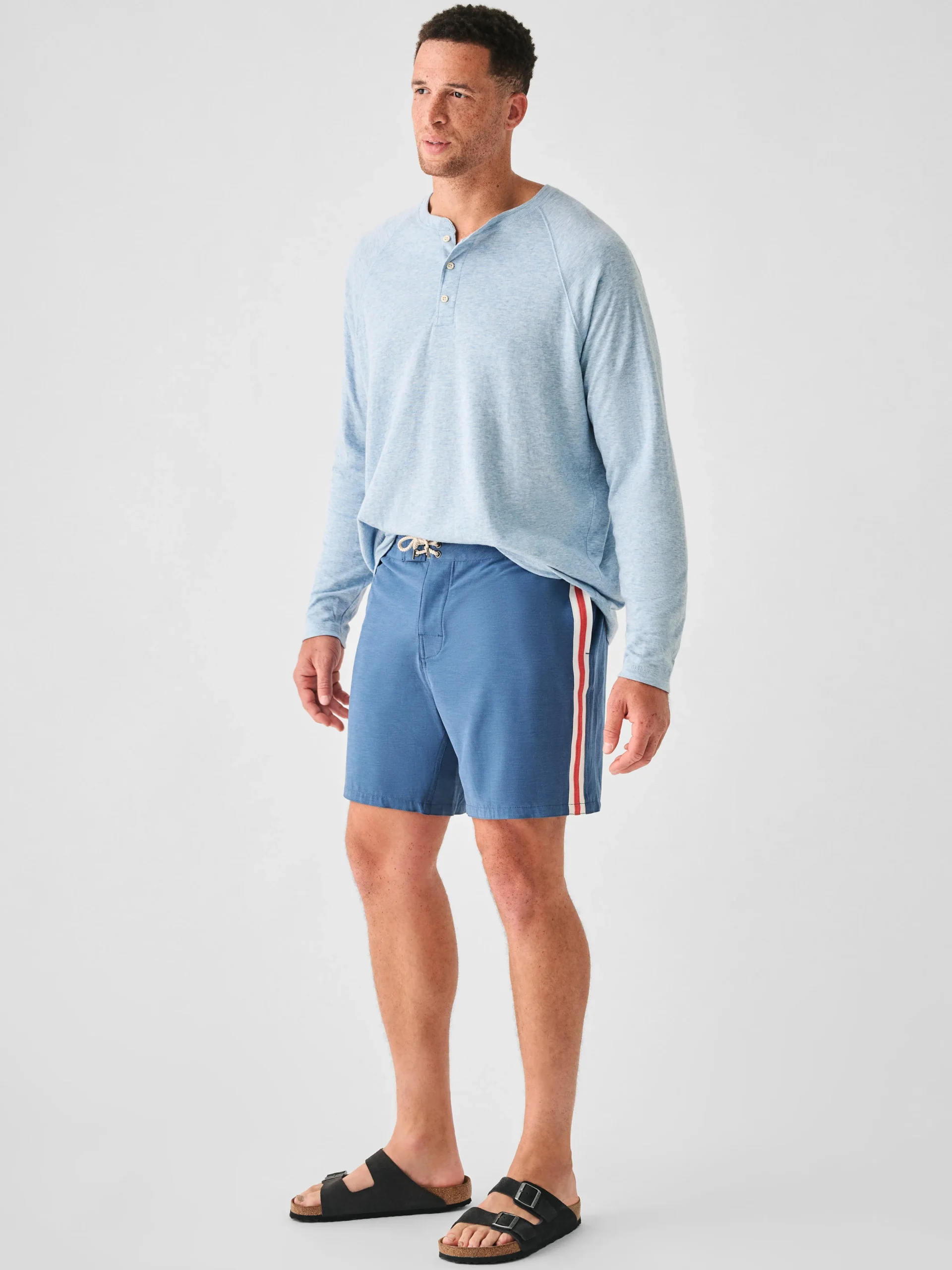 Faherty Brand Retro Surf Stripe Boardshort (7" Inseam) -^ Swim