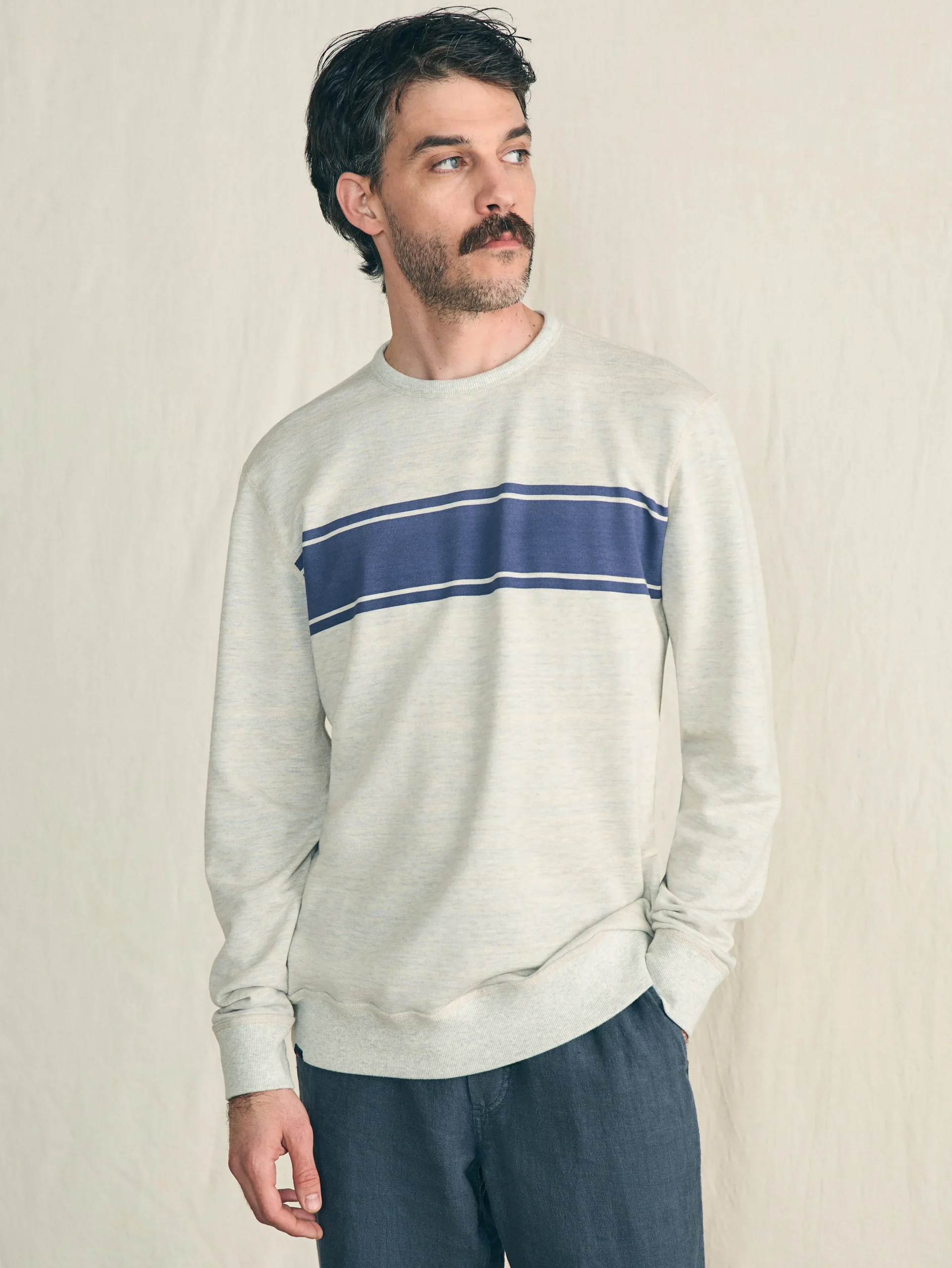 Faherty Brand Reversible French Terry Crew -^ Hoodies & Sweatshirts
