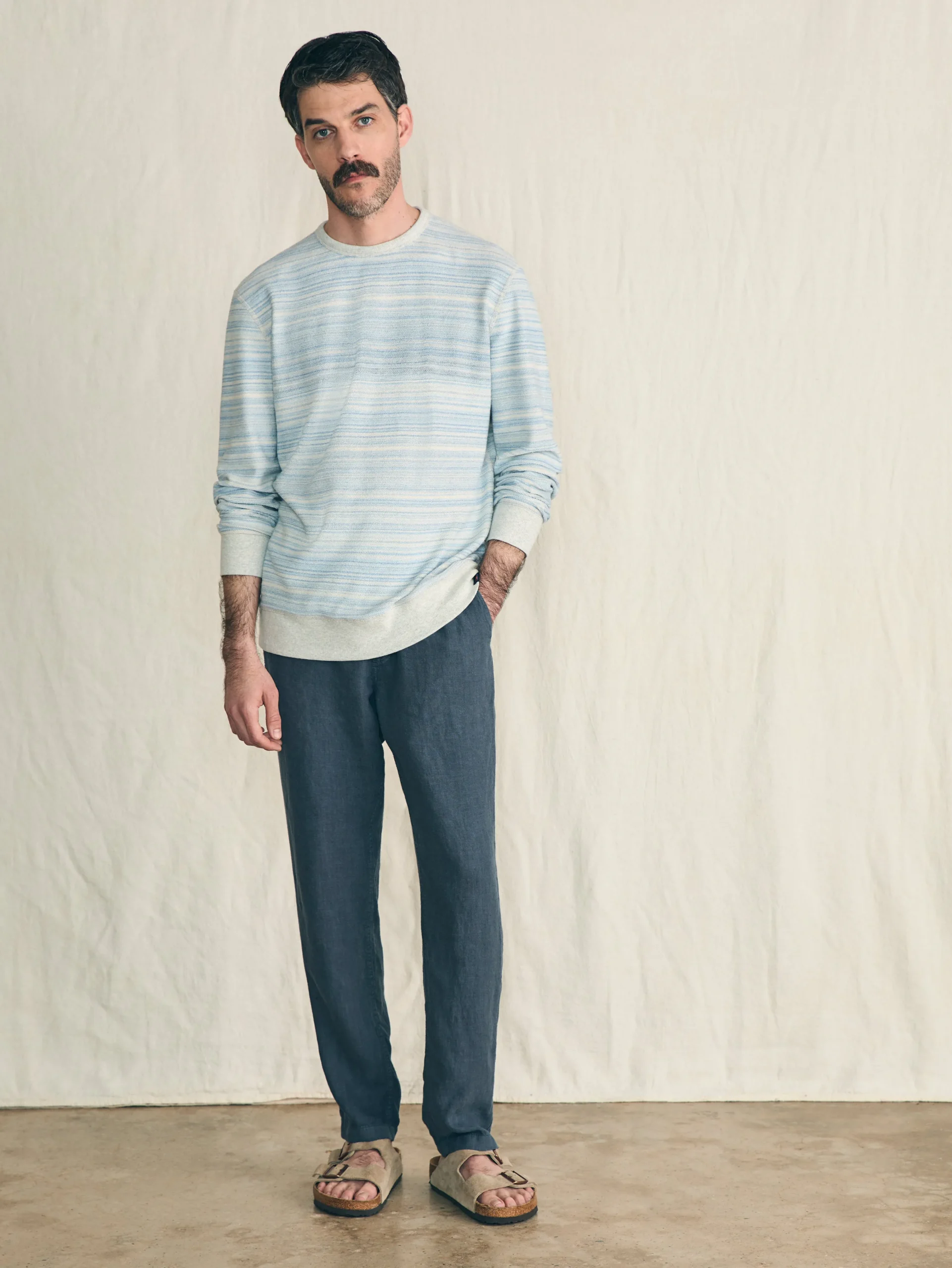 Faherty Brand Reversible French Terry Crew -^ Hoodies & Sweatshirts