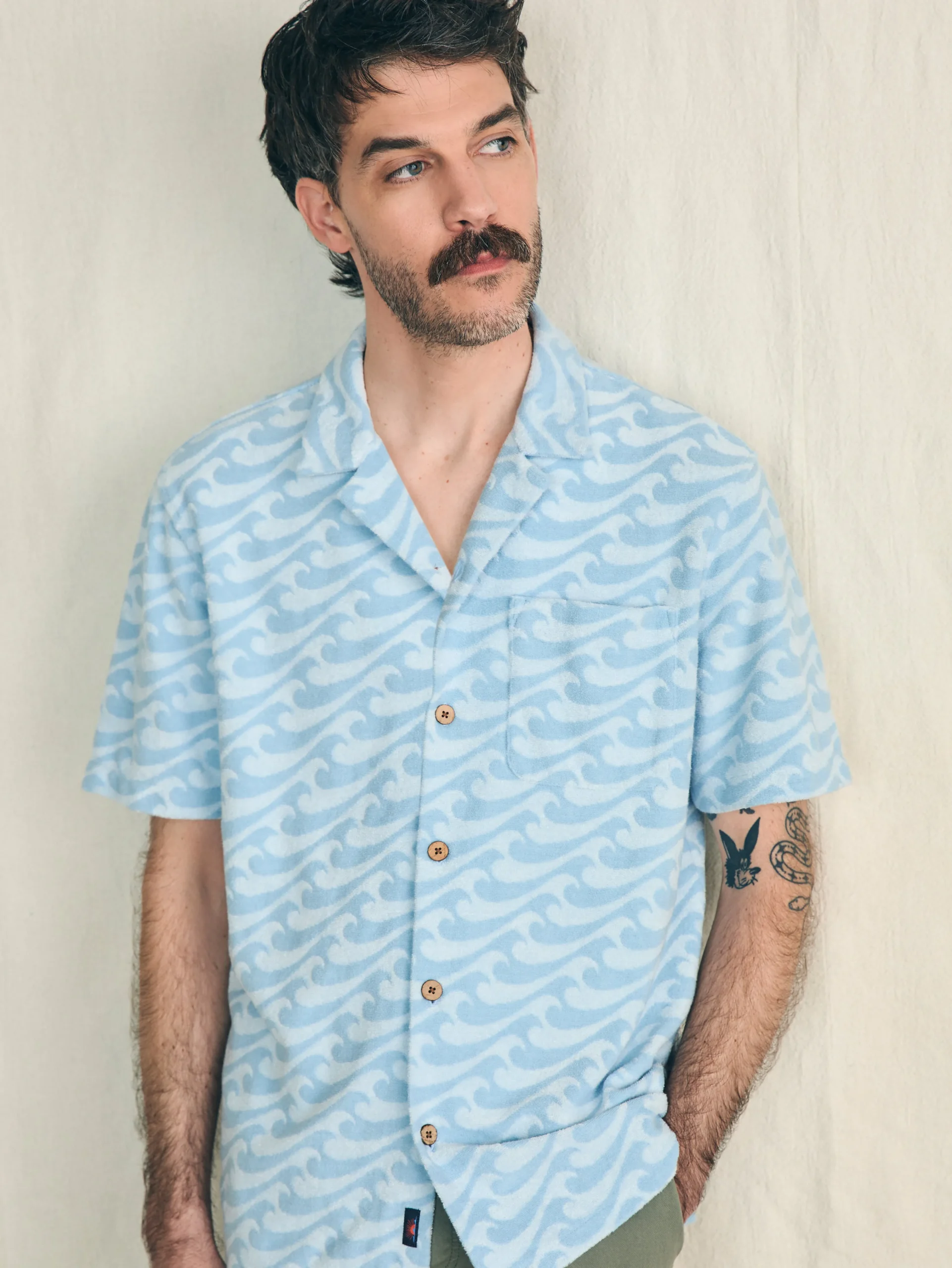 Faherty Brand Short-Sleeve Cabana Towel Terry Shirt -^ Shirts