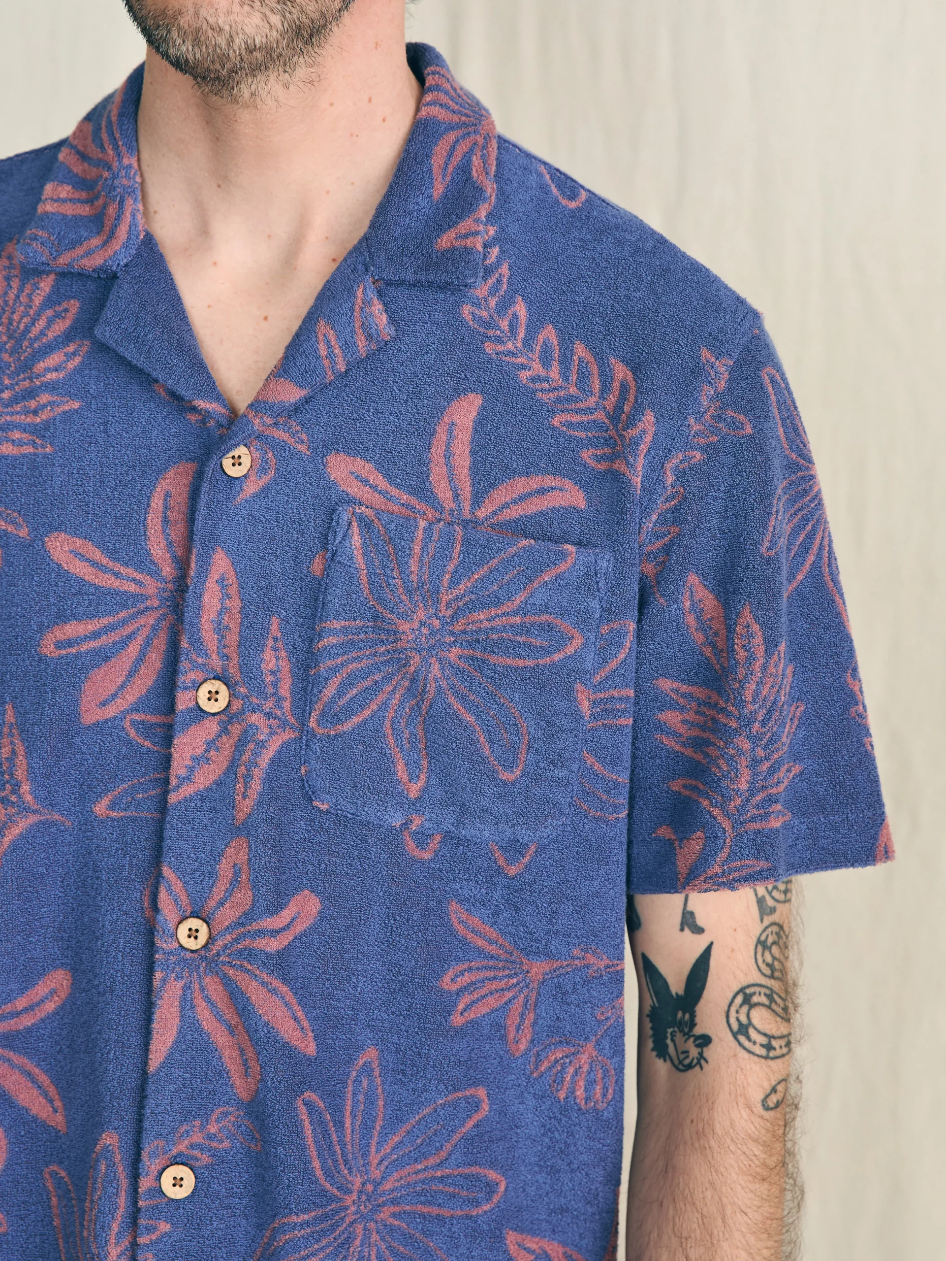 Faherty Brand Short-Sleeve Cabana Towel Terry Shirt -^ Shirts