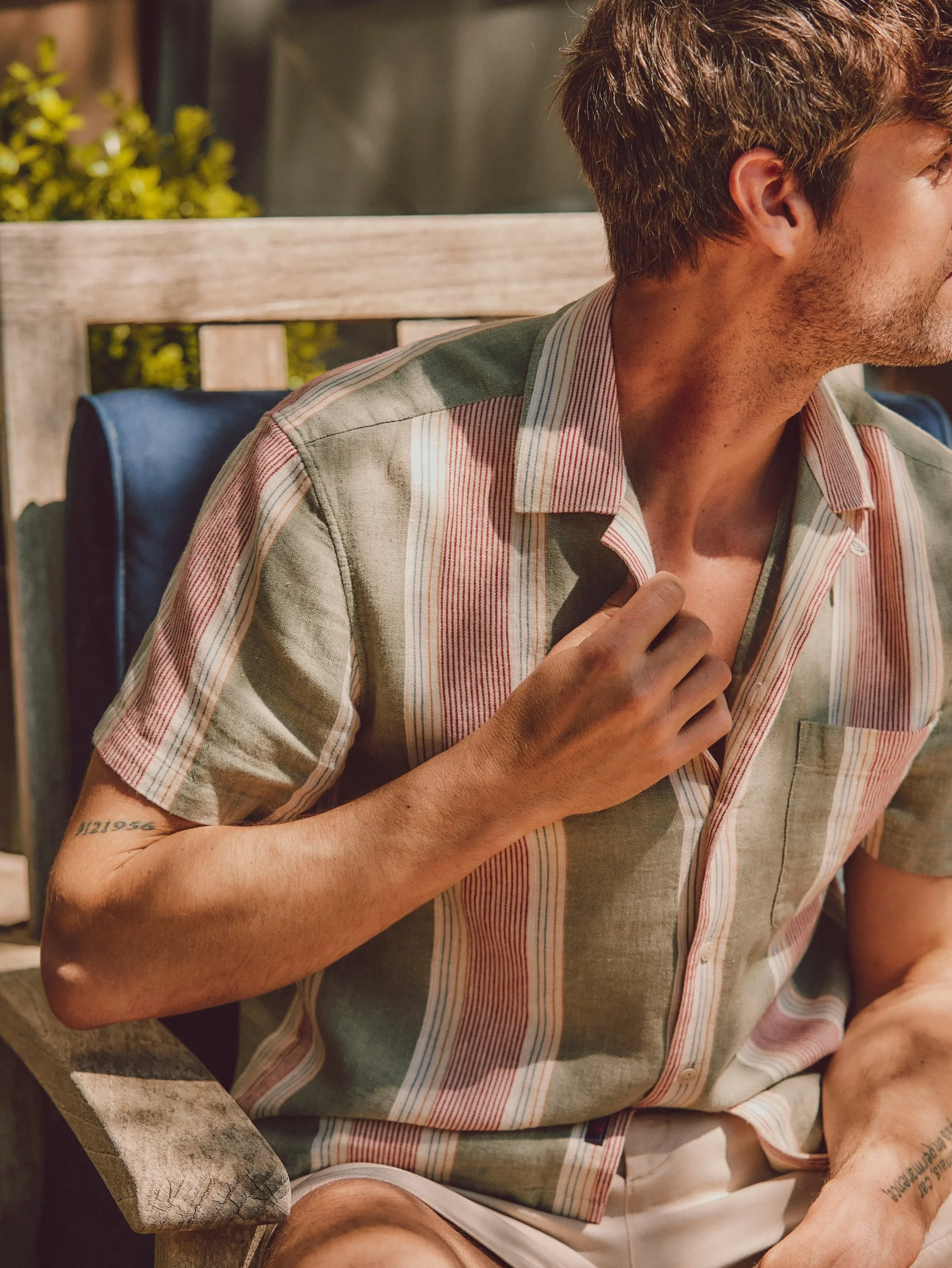 Faherty Brand Short-Sleeve Hemp Blend Camp Shirt -^ Shirts