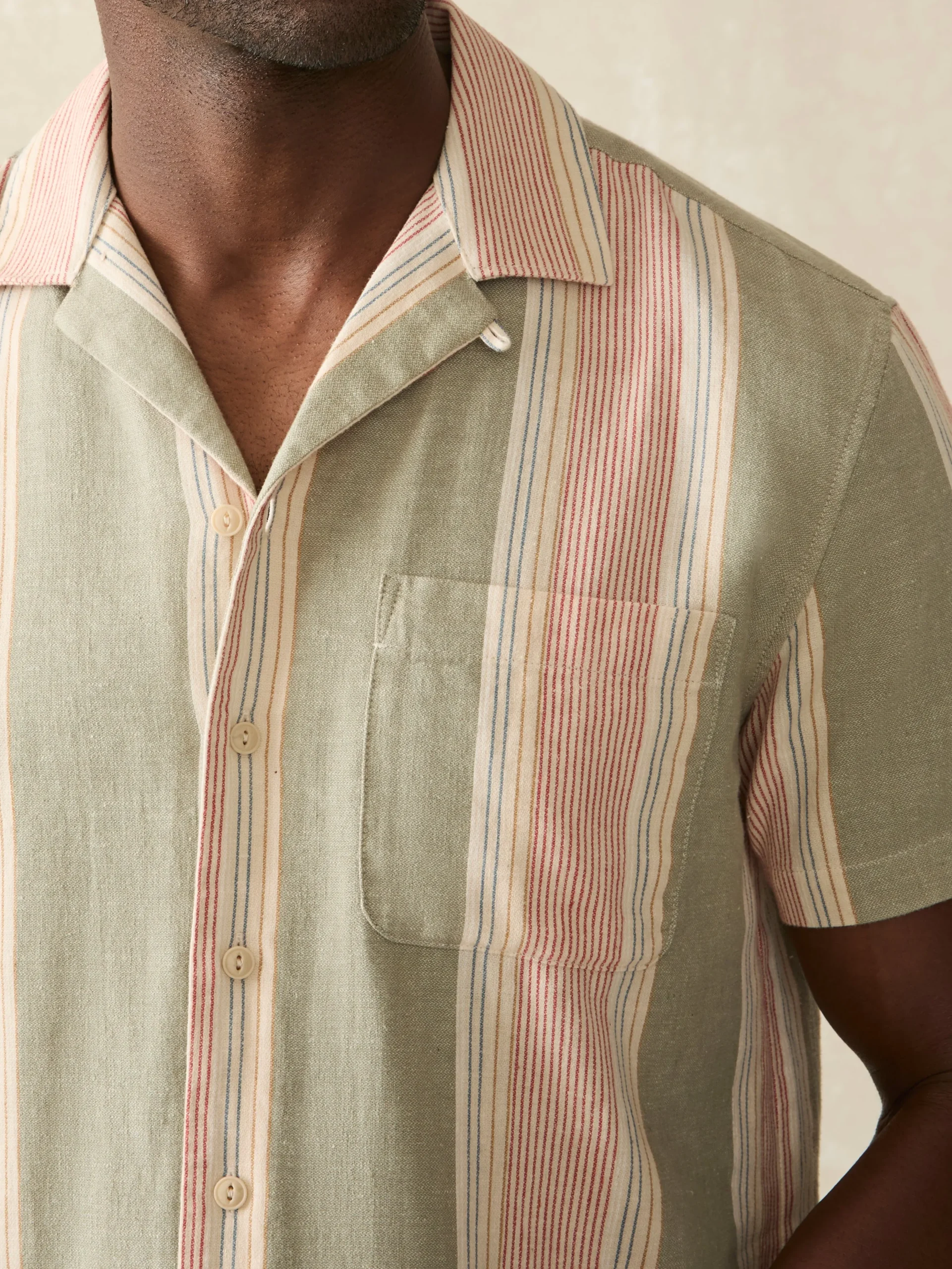Faherty Brand Short-Sleeve Hemp Blend Camp Shirt -^ Shirts