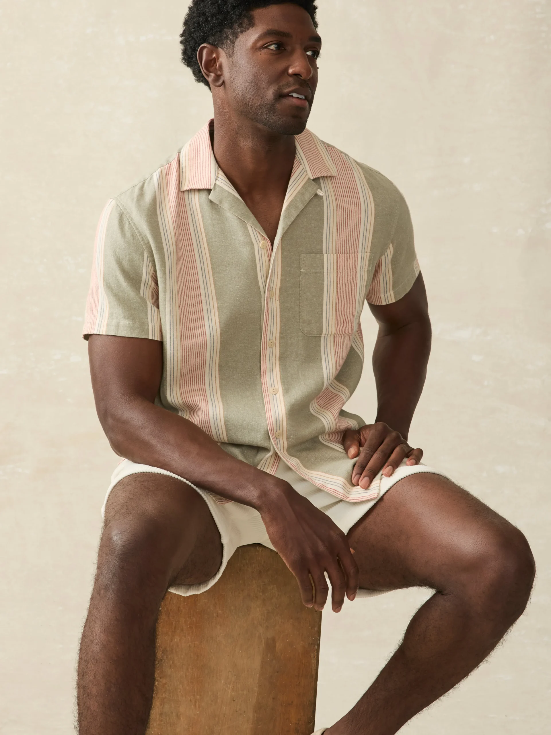 Faherty Brand Short-Sleeve Hemp Blend Camp Shirt -^ Shirts