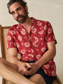 Faherty Brand Short-Sleeve Hemp Blend Camp Shirt -^ Shirts