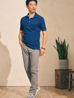 Faherty Brand Short-Sleeve Indigo Polo Shirt -^ Polo Shirts