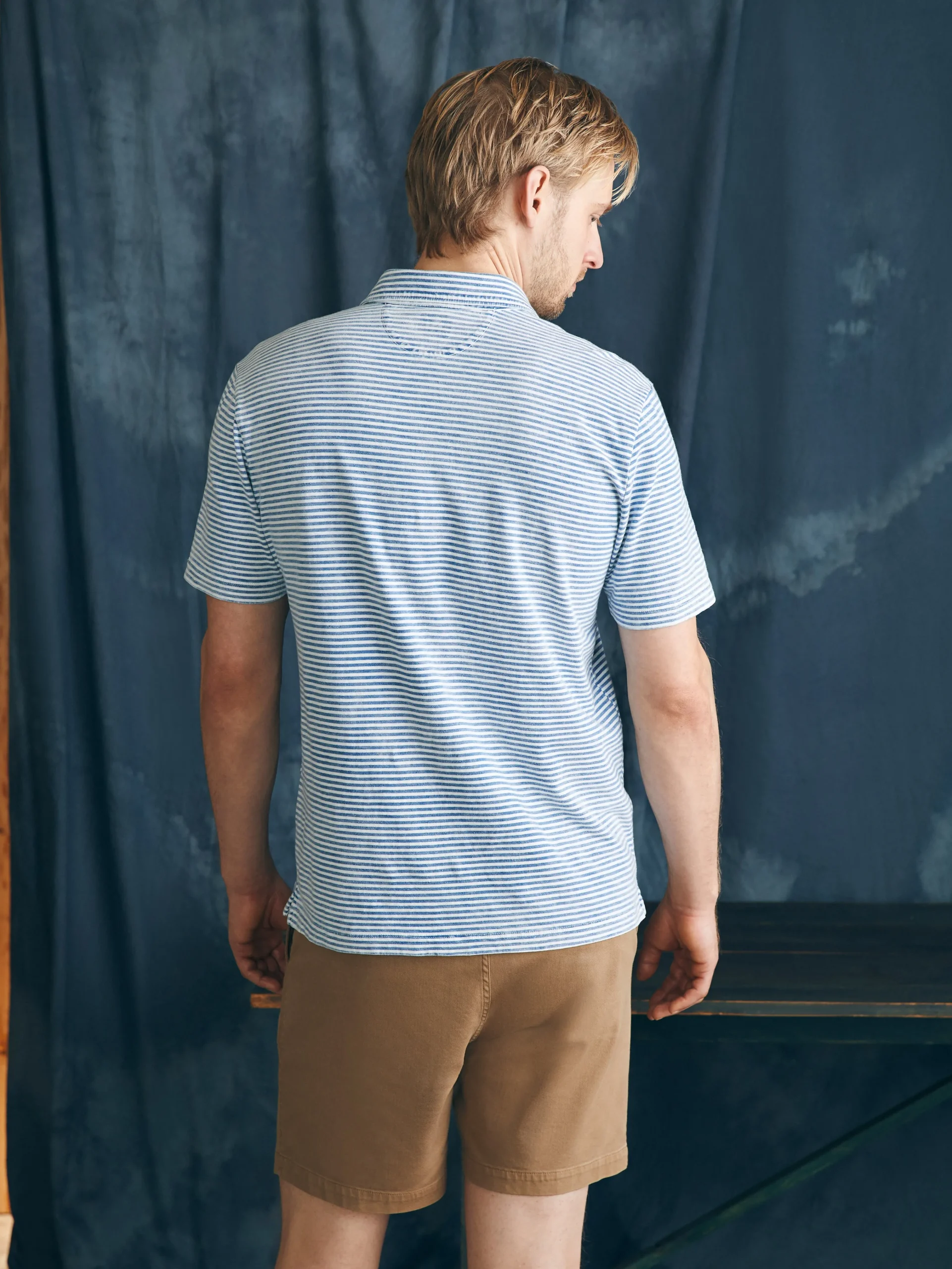 Faherty Brand Short-Sleeve Indigo Polo Shirt -^ Polo Shirts