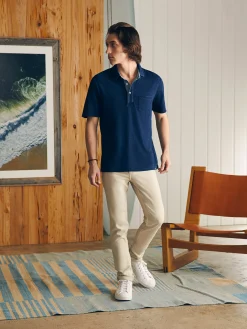 Faherty Brand Short-Sleeve Indigo Polo Shirt -^ Polo Shirts