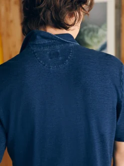 Faherty Brand Short-Sleeve Indigo Polo Shirt -^ Polo Shirts