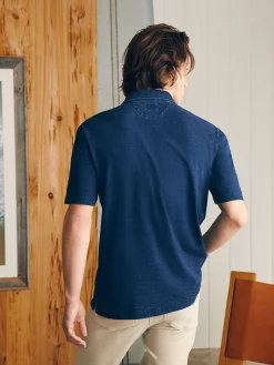 Faherty Brand Short-Sleeve Indigo Polo Shirt -^ Polo Shirts
