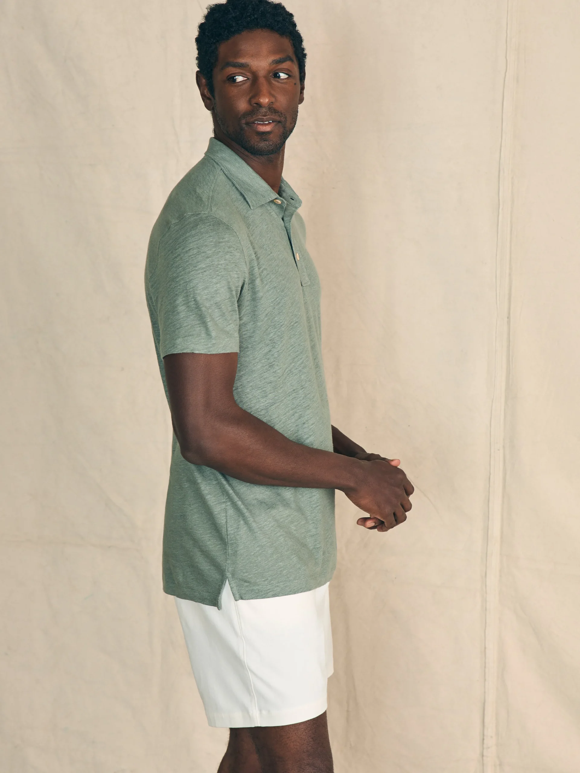 Faherty Brand Short-Sleeve Linen Polo -^ Polo Shirts