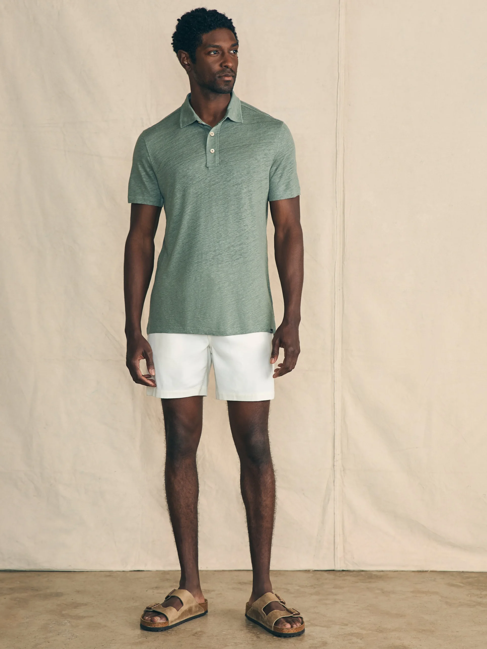 Faherty Brand Short-Sleeve Linen Polo -^ Polo Shirts