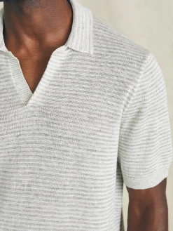Faherty Brand Short-Sleeve Linen Sweater Polo -^ Sweaters