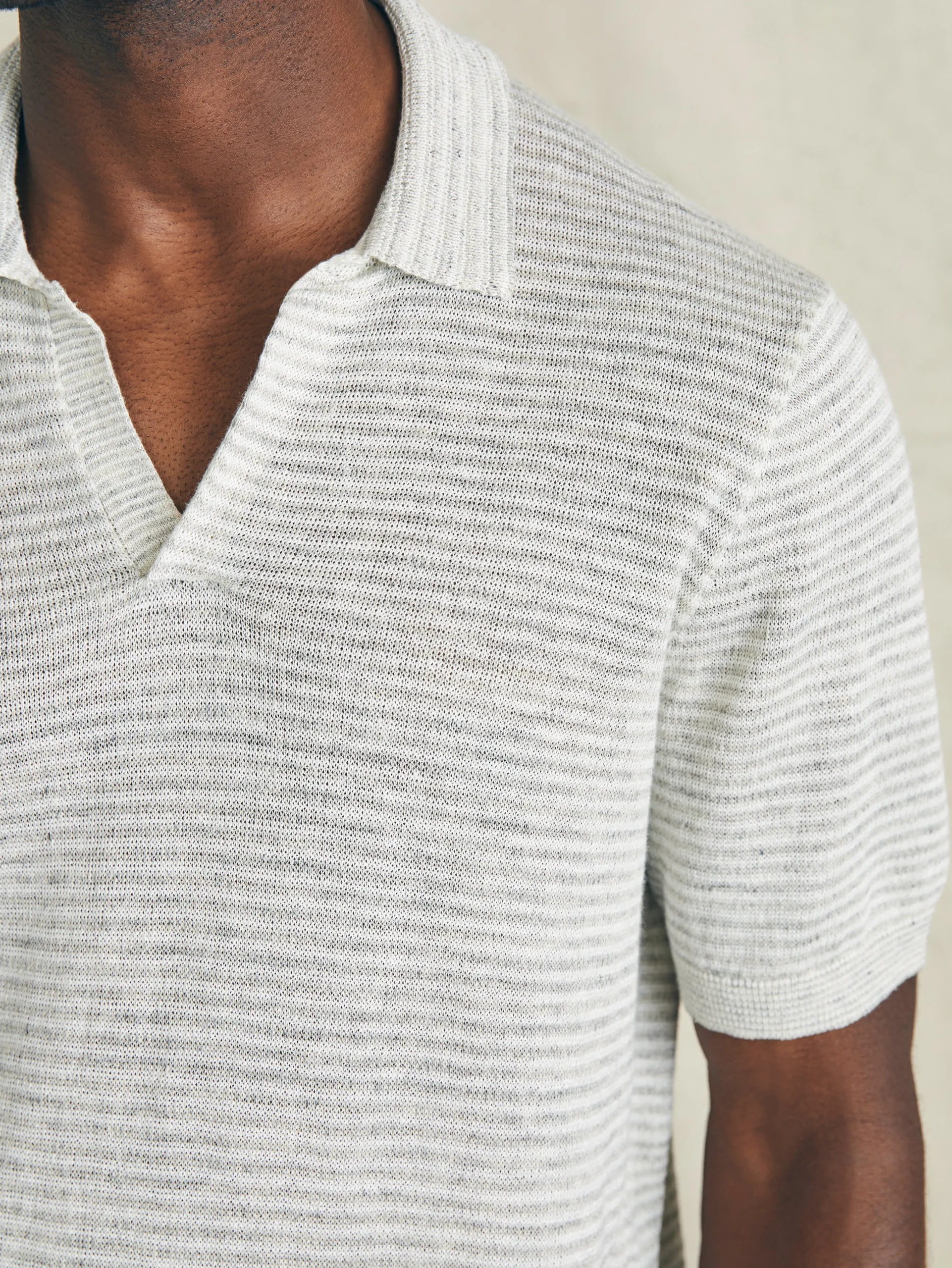 Faherty Brand Short-Sleeve Linen Sweater Polo -^ Sweaters