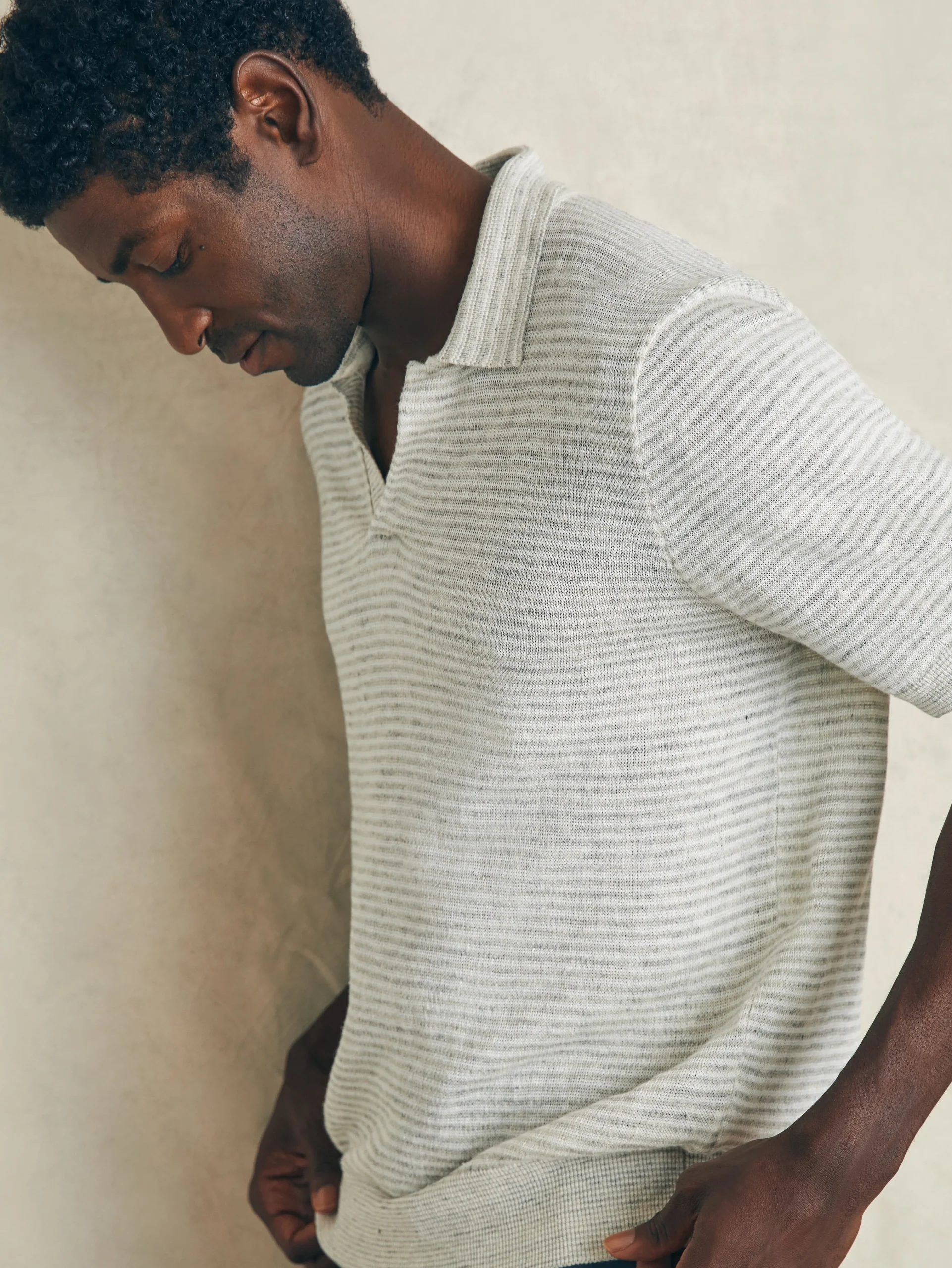 Faherty Brand Short-Sleeve Linen Sweater Polo -^ Sweaters