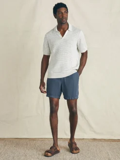 Faherty Brand Short-Sleeve Linen Sweater Polo -^ Sweaters