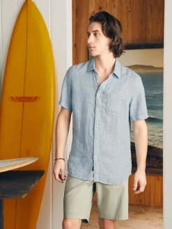 Faherty Brand Short-Sleeve Palma Linen Shirt -^ Shirts