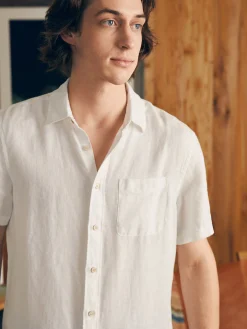 Faherty Brand Short-Sleeve Palma Linen Shirt (Tall) -^ Shirts