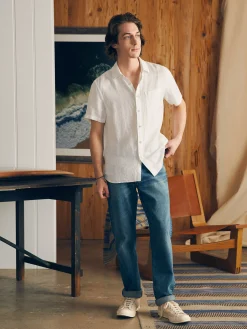 Faherty Brand Short-Sleeve Palma Linen Shirt (Tall) -^ Shirts
