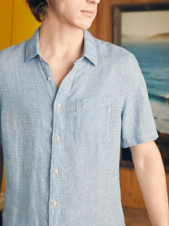 Faherty Brand Short-Sleeve Palma Linen Shirt (Tall) -^ Shirts