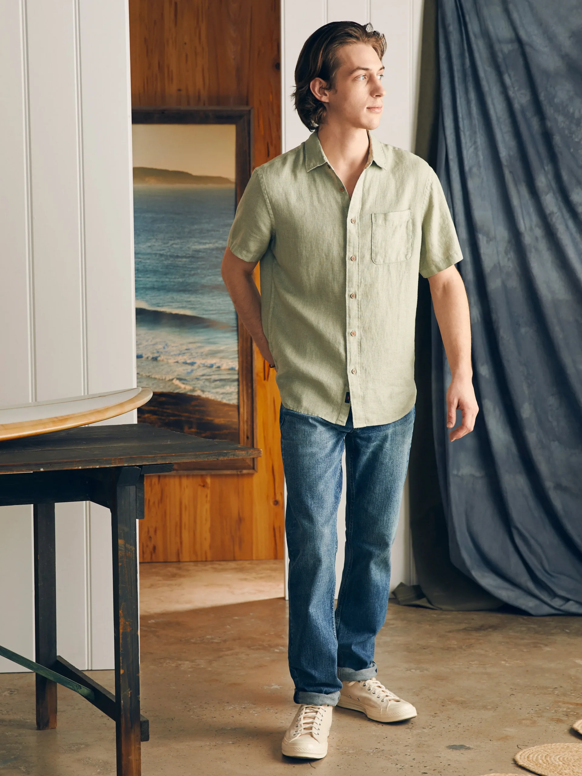 Faherty Brand Short-Sleeve Palma Linen Shirt -^ Shirts