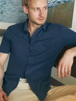 Faherty Brand Short-Sleeve Sunwashed Knit Shirt (Single Pocket) -^ Shirts