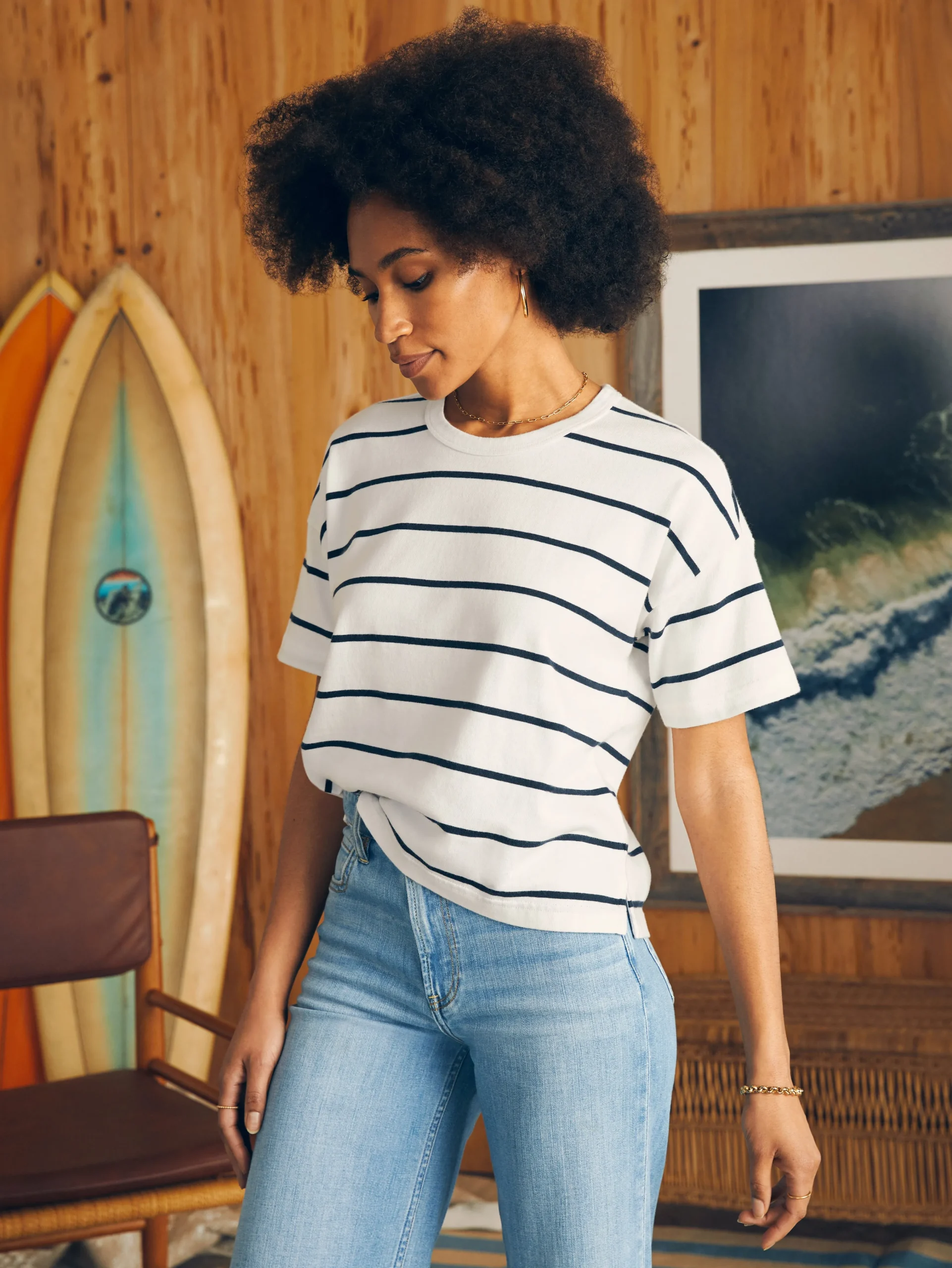 Faherty Brand Sport Jersey Short-Sleeve Tee -^Women T-Shirts