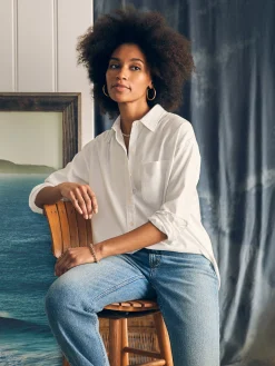 Faherty Brand Stretch Oxford Relaxed Shirt -^Women Shirts & Tops