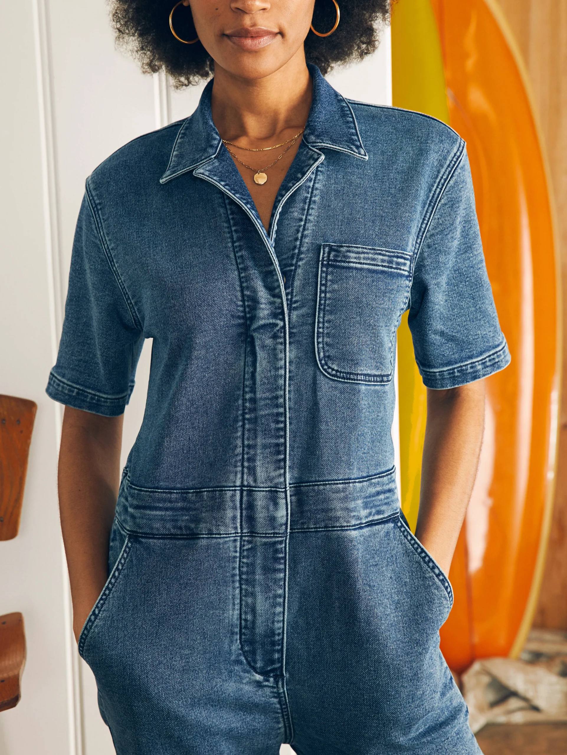 Faherty Brand Stretch Terry Blythe Jumpsuit -^Women Dresses|Overalls & Jumpsuits