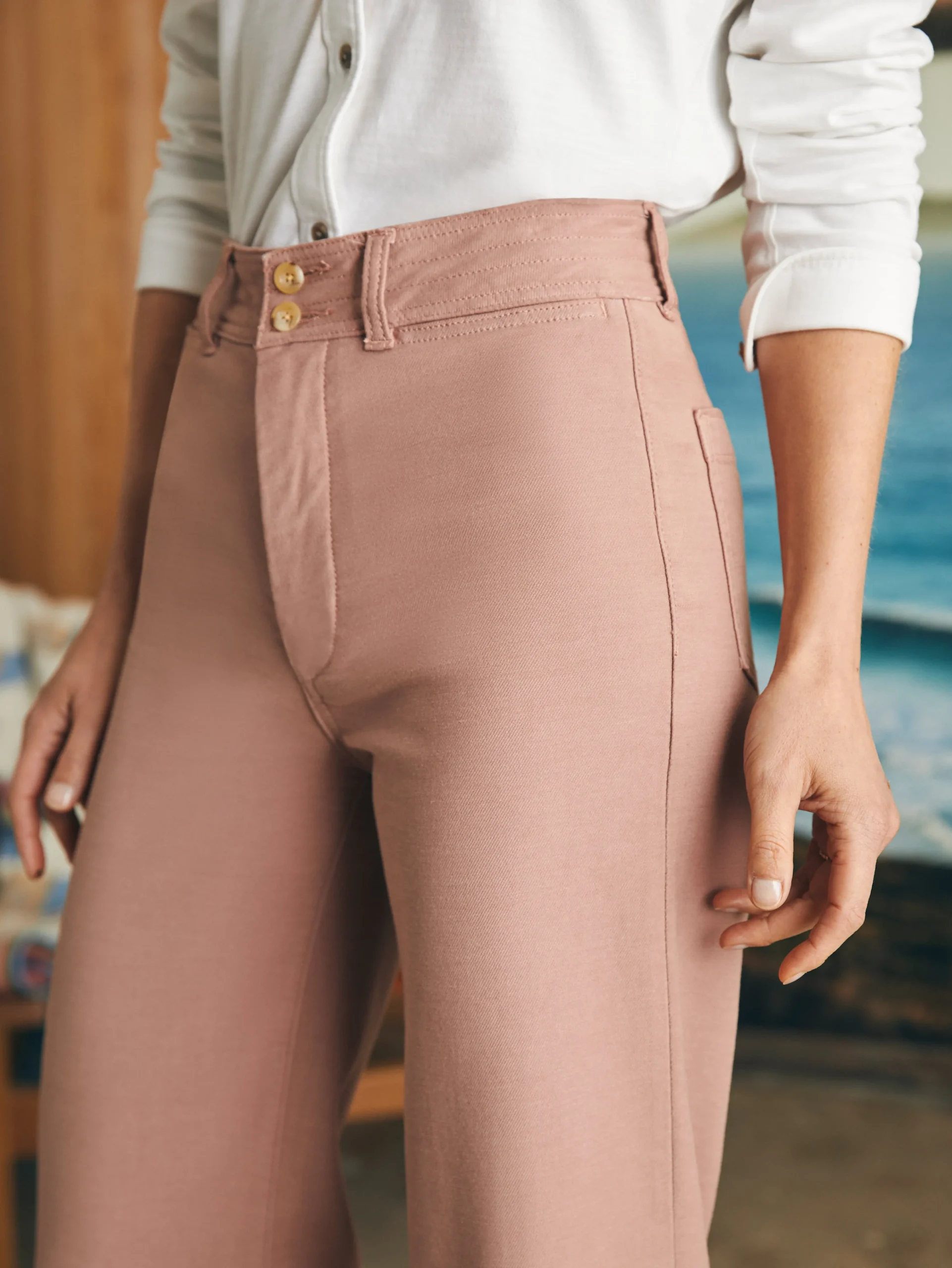 Faherty Brand Stretch Terry Harbor Pant -^Women Pants