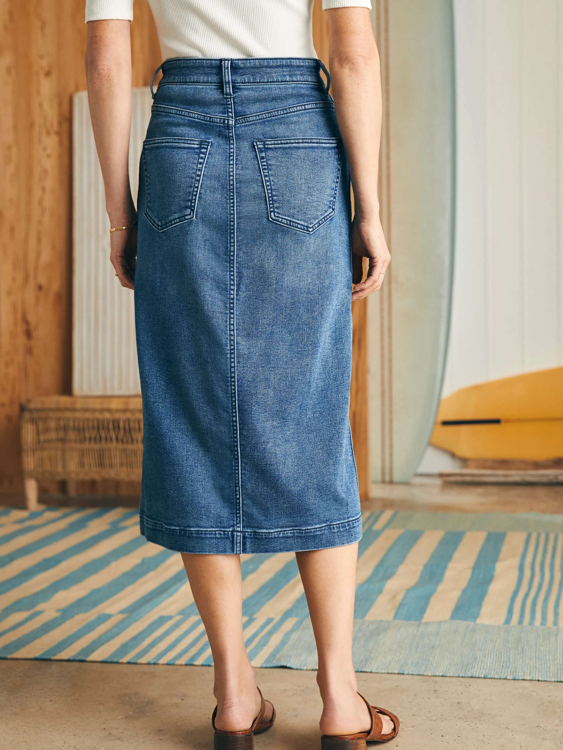 Faherty Brand Stretch Terry Midi Skirt -^Women Shorts & Skirts