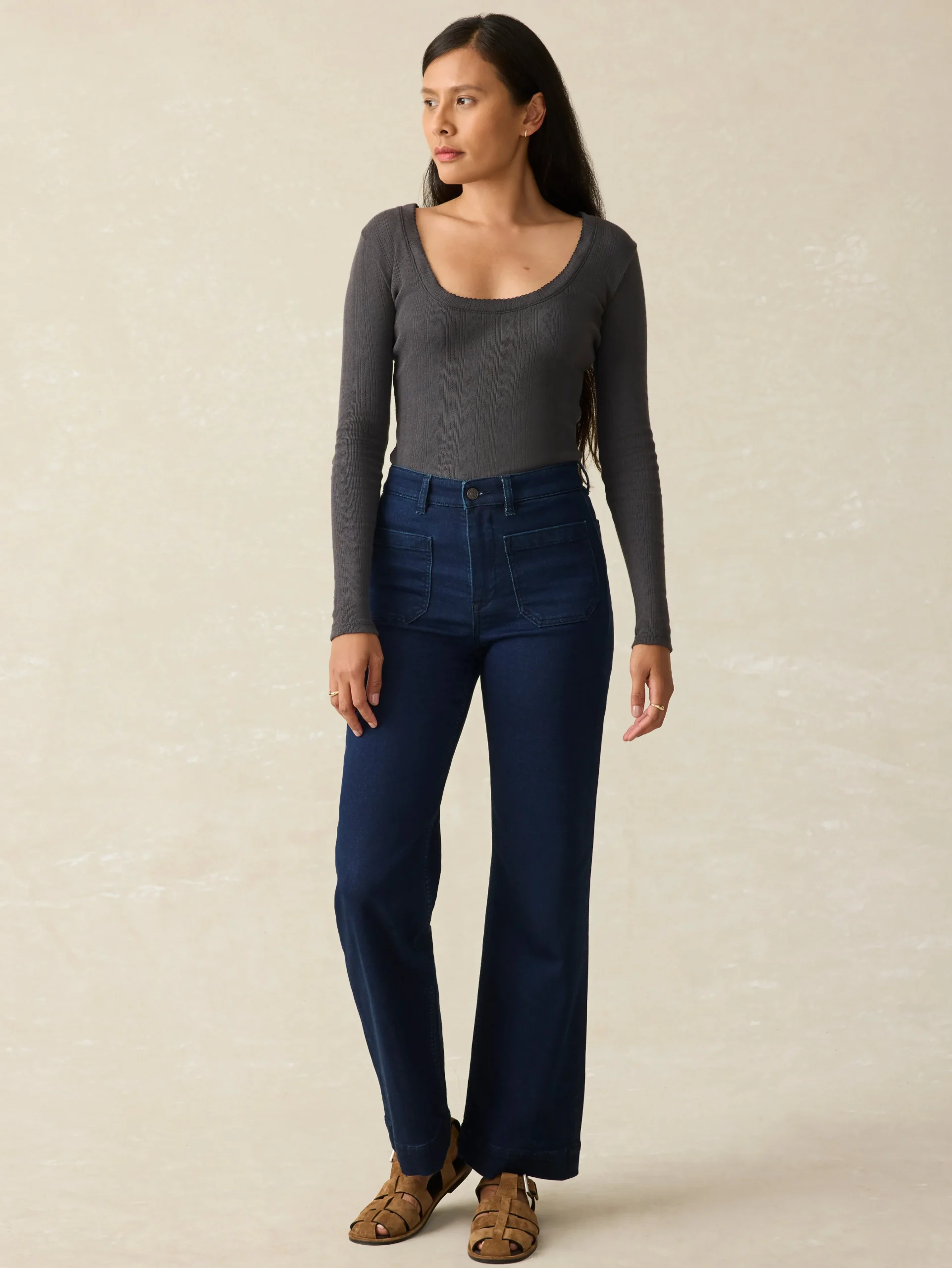 Faherty Brand Stretch Terry Patch Pocket Ankle Pant -^Women Pants