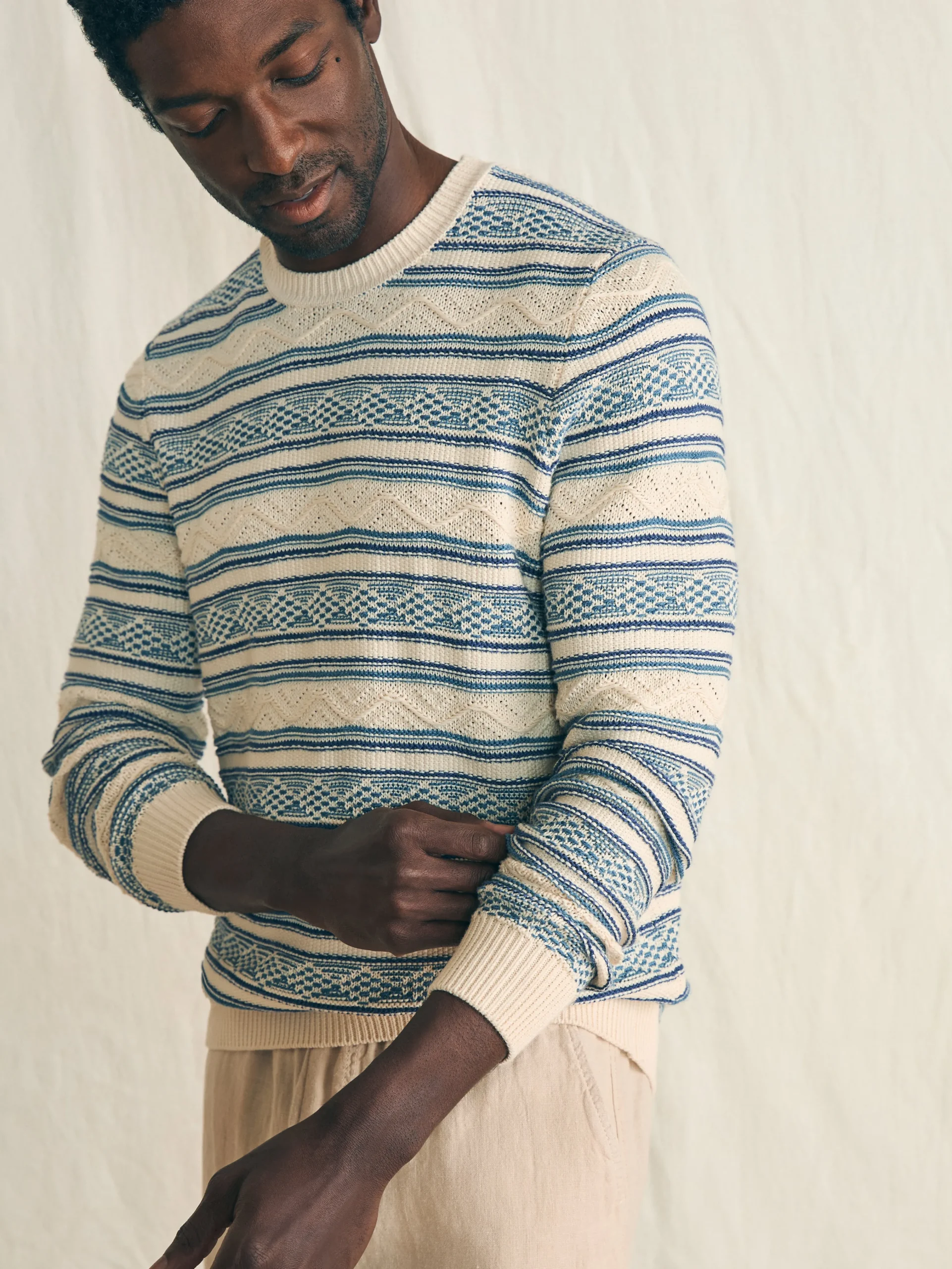 Faherty Brand Striped Crew Sweater -^ Sweaters