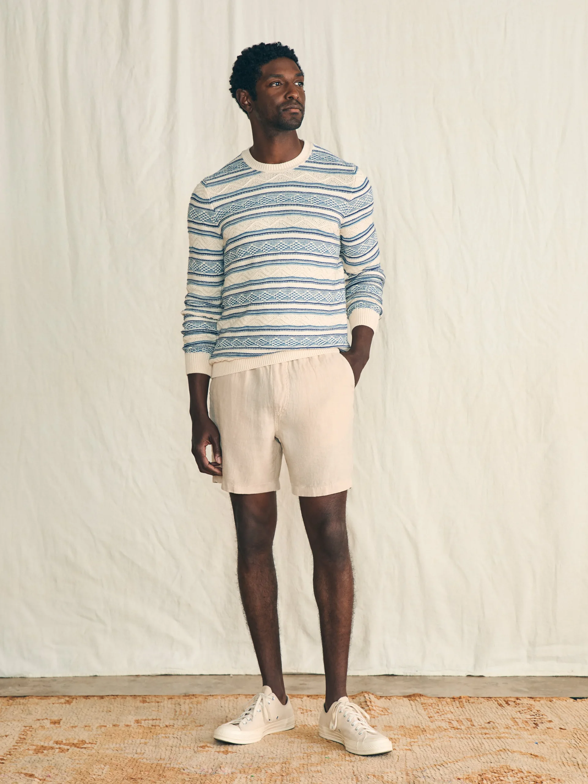 Faherty Brand Striped Crew Sweater -^ Sweaters