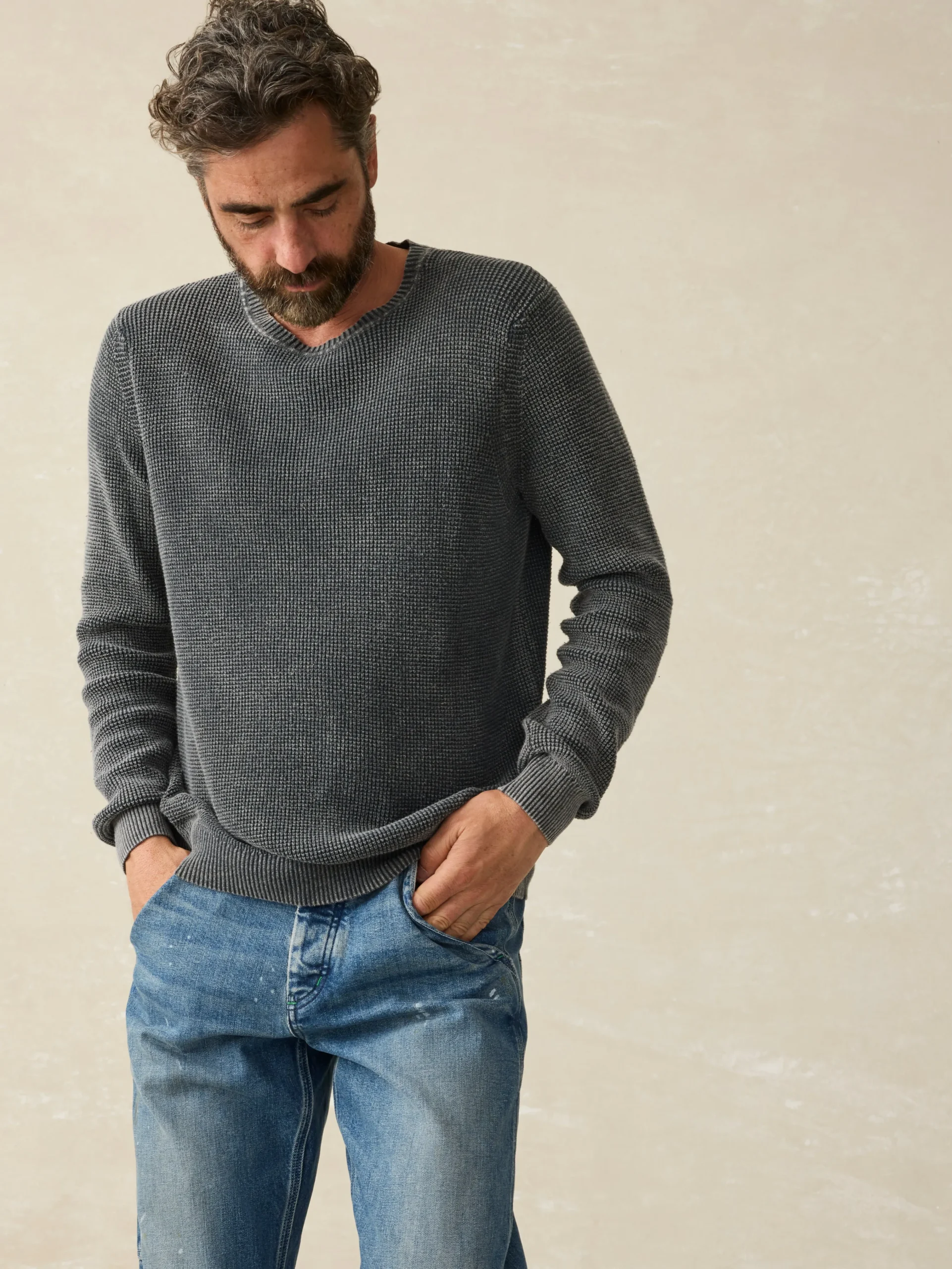 Faherty Brand Sunwashed Crewneck Sweater (Tall) -^ Sweaters