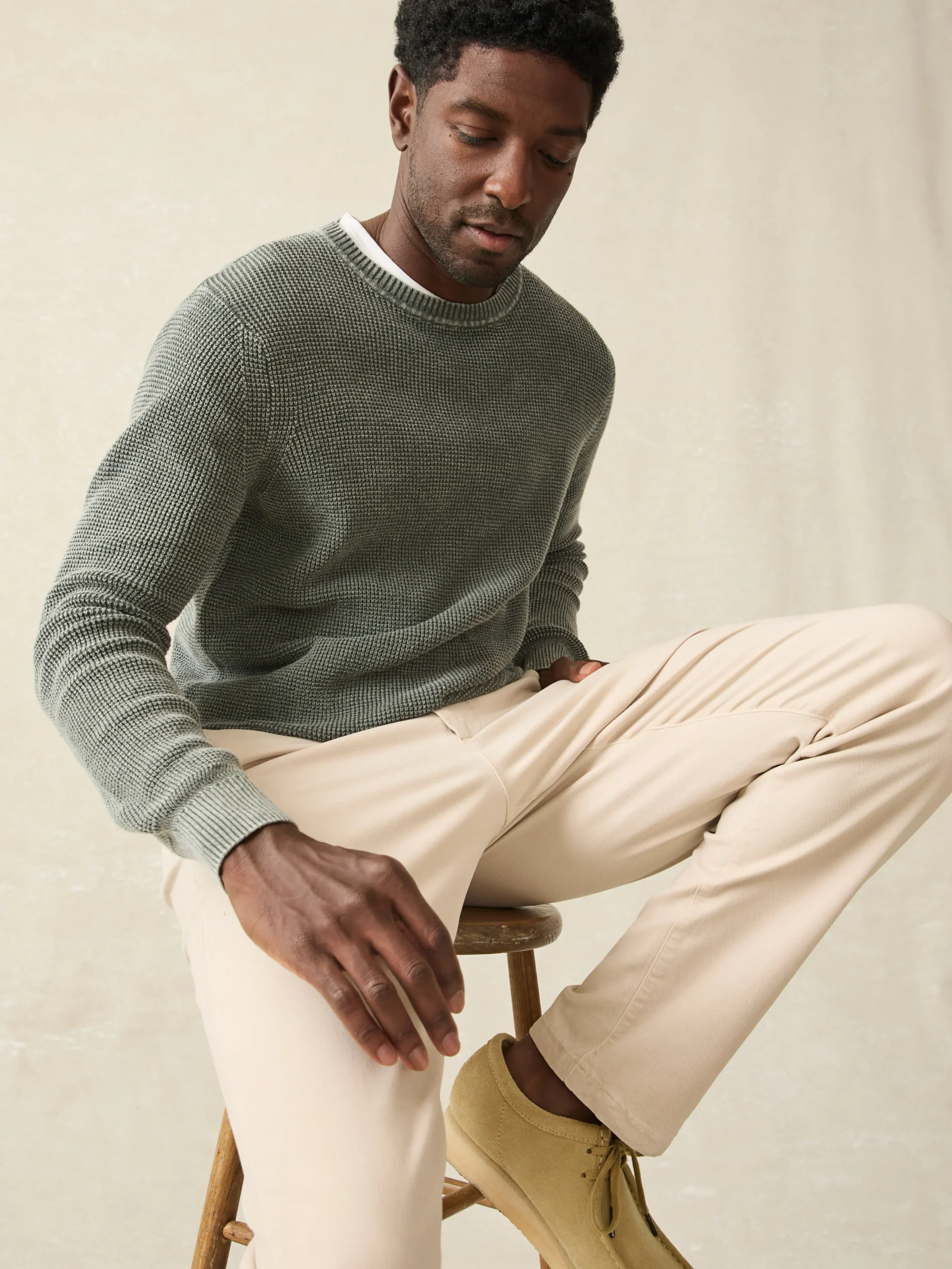 Faherty Brand Sunwashed Crewneck Sweater (Tall) -^ Sweaters
