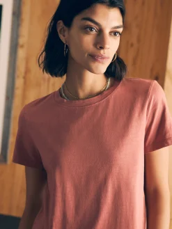 Faherty Brand Sunwashed Cropped Crew Tee -^Women T-Shirts