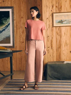 Faherty Brand Sunwashed Cropped Crew Tee -^Women T-Shirts
